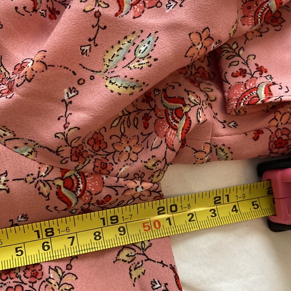 Sanctuary Faux Wrap Pink Floral Spring Summer Top, M - Picture 10 of 11